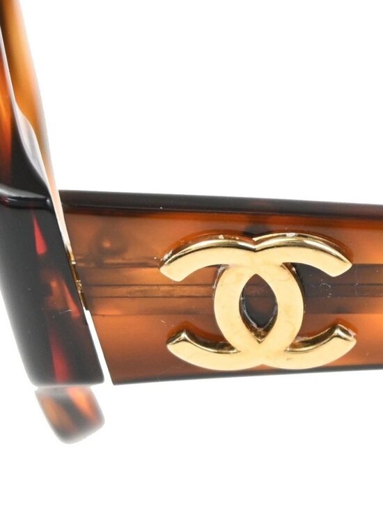 CHANEL CC Logo Sunglasses Eye Wear Plastic Brown GHW Italy 0006 09RL981 main image 9